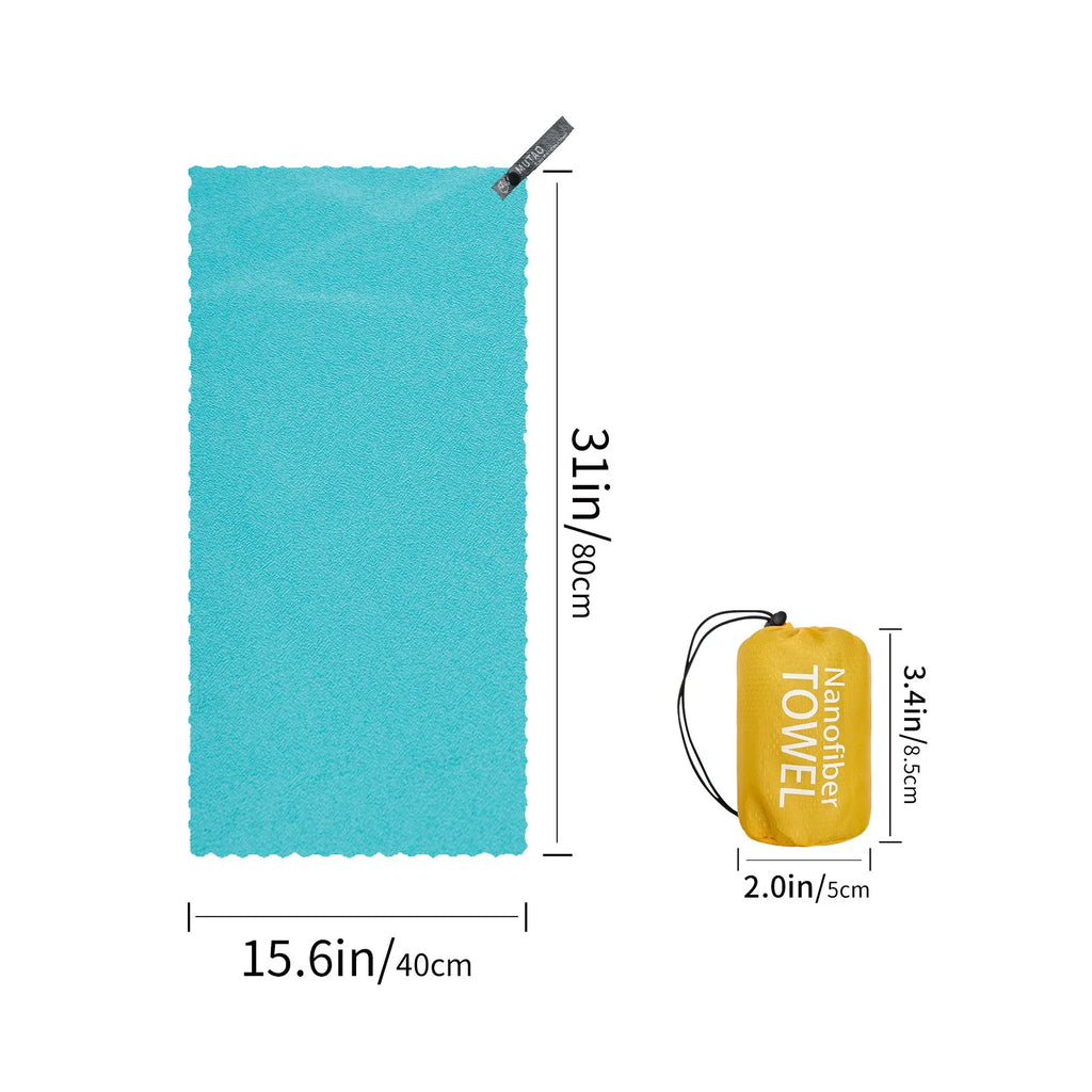 Quick Drying Absorbent Bath Towel，Portable Towel，Backpacking Hiking Swimming Compact Travel Breathable Beach Gym Yoga Towel