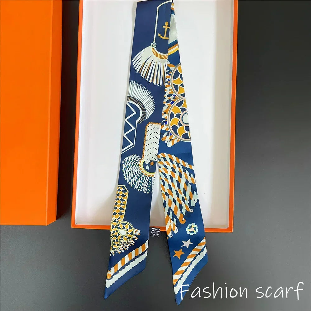 Luxury Long Scarf with Epaulet Design for Hermes Inspired Basket Bag Handle Styling Ins Trendy Accessory  Free Shipping