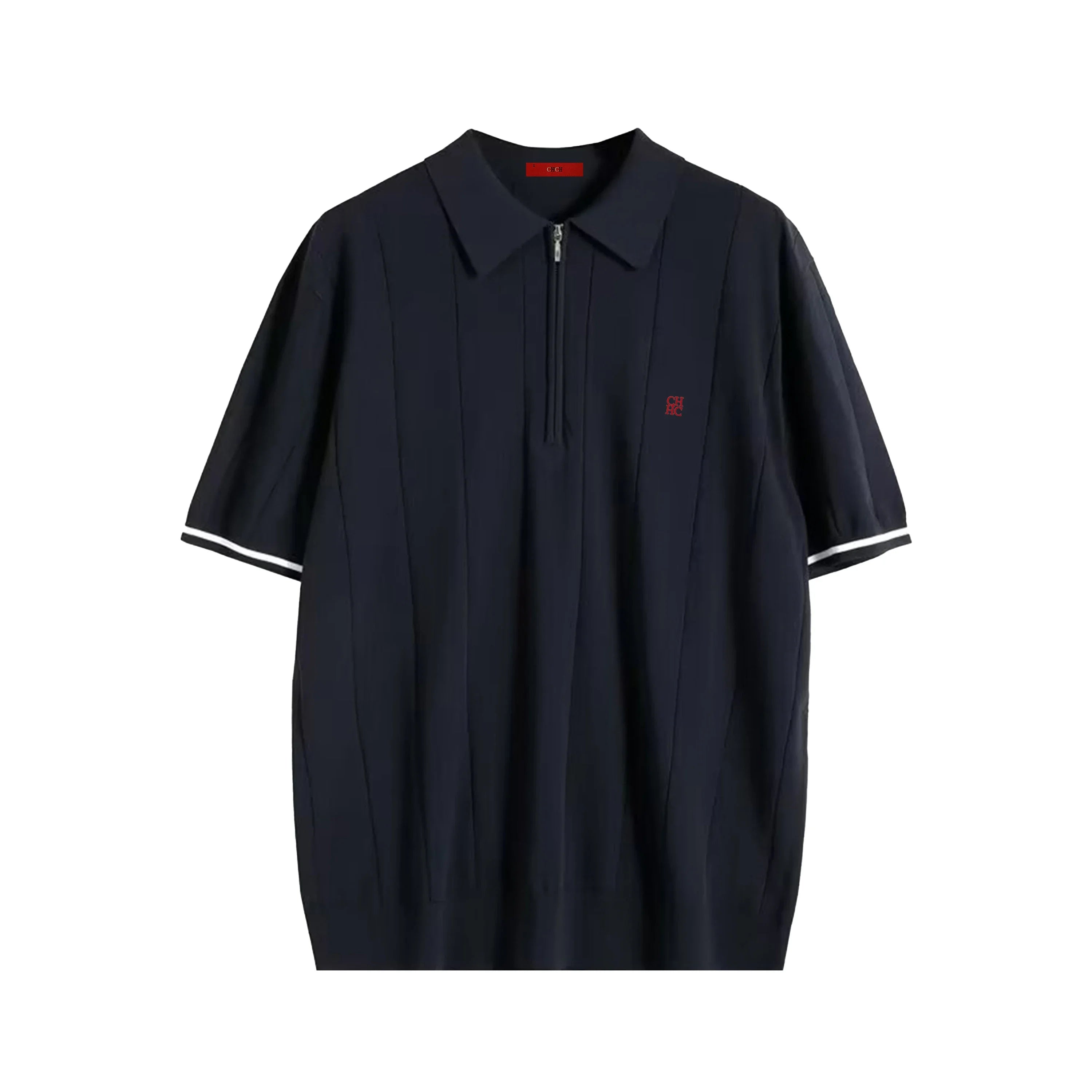 CHCH Men's Polo Shirt Summer Ribbed Knitted Breathable Cool Texture Polo Shirt