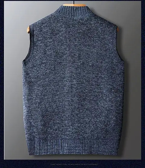 Winter Plus Velvet Thick Wool Vest Thick Knitted Cardigan Chopped Shoulder Vest