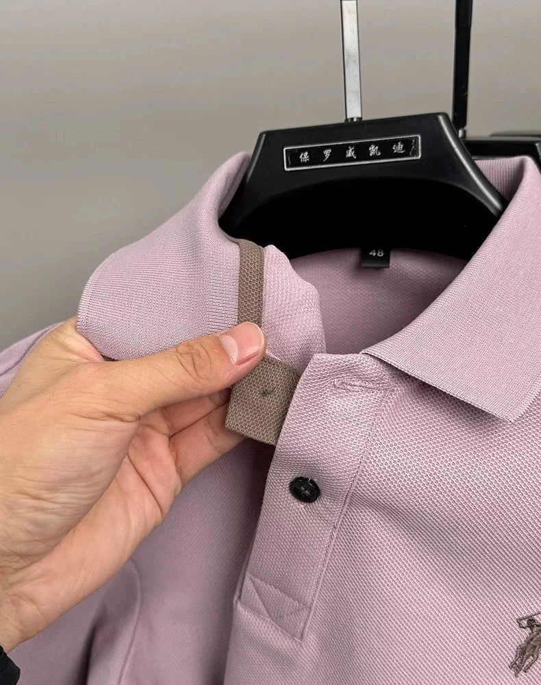 High end brand 100% cotton long sleeve polo shirt men's autumn fashion designer new Paul Pony embroidery casual golf T-shirt
