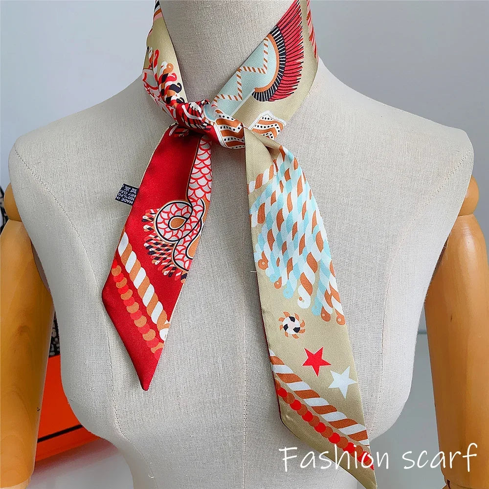 Luxury Long Scarf with Epaulet Design for Hermes Inspired Basket Bag Handle Styling Ins Trendy Accessory  Free Shipping