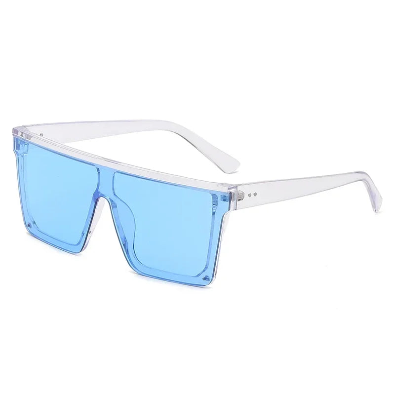 Oversized Square Sunglasses for Women Men Fashion Siamese Lens Style Flat Top Shield Shades