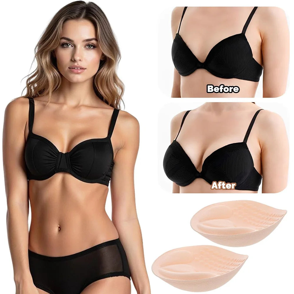 2 Pcs Thickened Underwear Cup, Small Breast Padding, Removable And Washable Push-up Breast Pad Inserts To Increase Padding