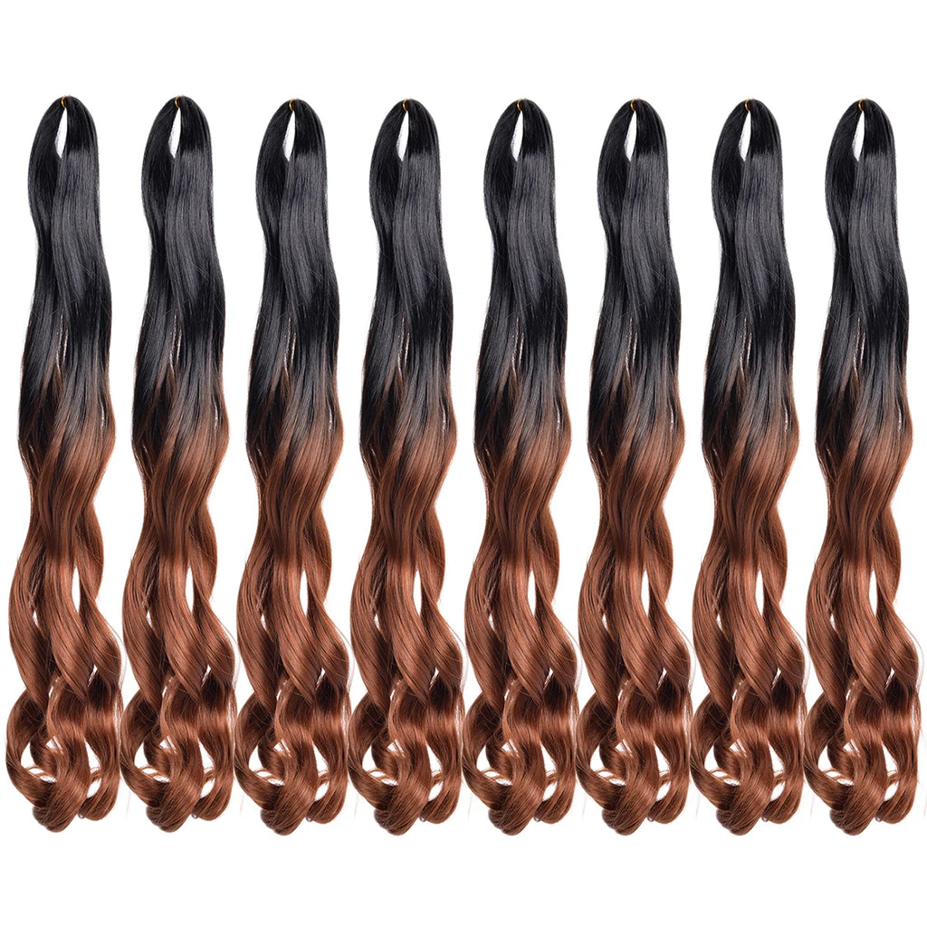 French Curls Braiding Hair Extensions 24Inch Synthetic Curl Hair Loose Wave Spiral Curl Crochet Hair Braids For Black Women