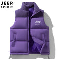 Jeep Spirit Men's Vest Autumn and Winter Stand Collar Sleeveless Warm Windproof Vest Fashion Sports Casual Vest Jack