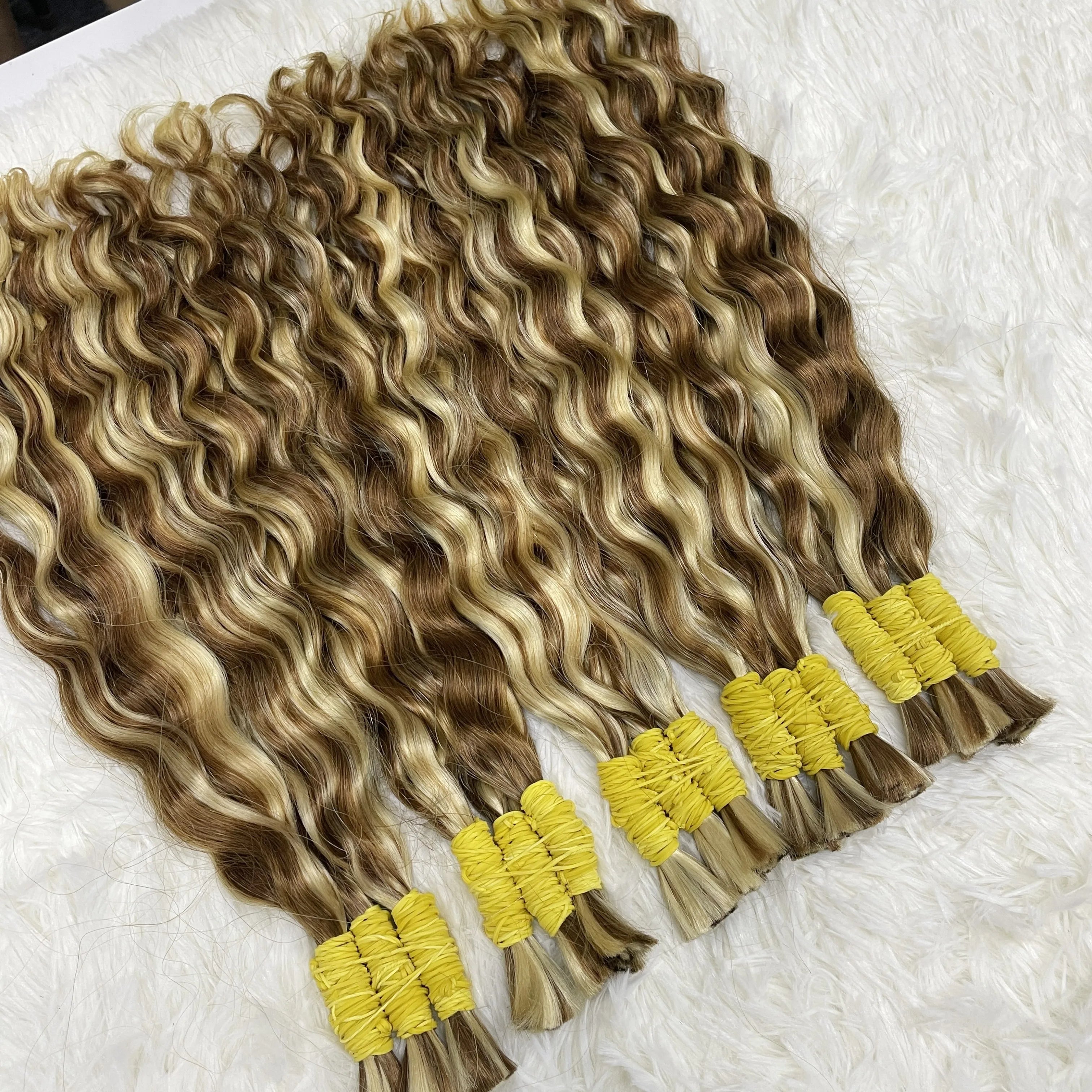 Bulk Braiding Hair 100% Human hair Virgin Deep Wave Unprocessed No Weft Boho Braids Human Hair Bulk Extensions Brazilian Remy 1B