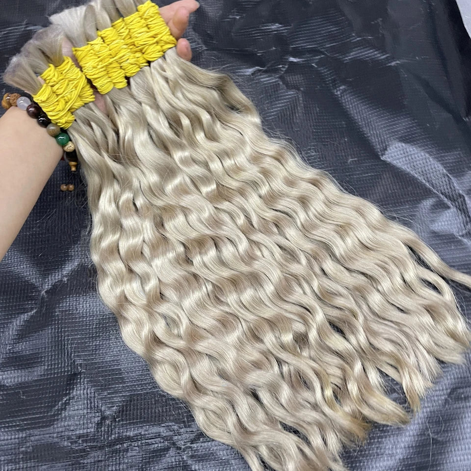 Bulk Braiding Hair 100% Human hair Virgin Deep Wave Unprocessed No Weft Boho Braids Human Hair Bulk Extensions Brazilian Remy 1B