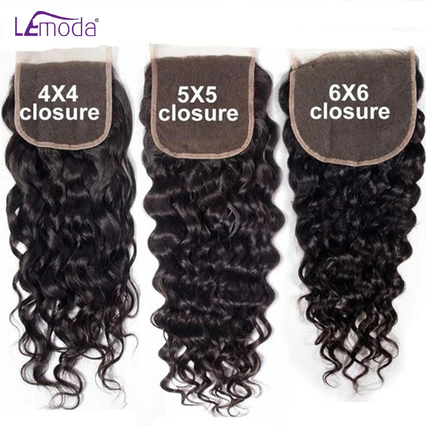 Water Wave Human Hair Bundles With 13x6 13x4 6x6 5x5 HD Transparent Lace Frontal Closure Brazilian Deep Wave Hair Extensions
