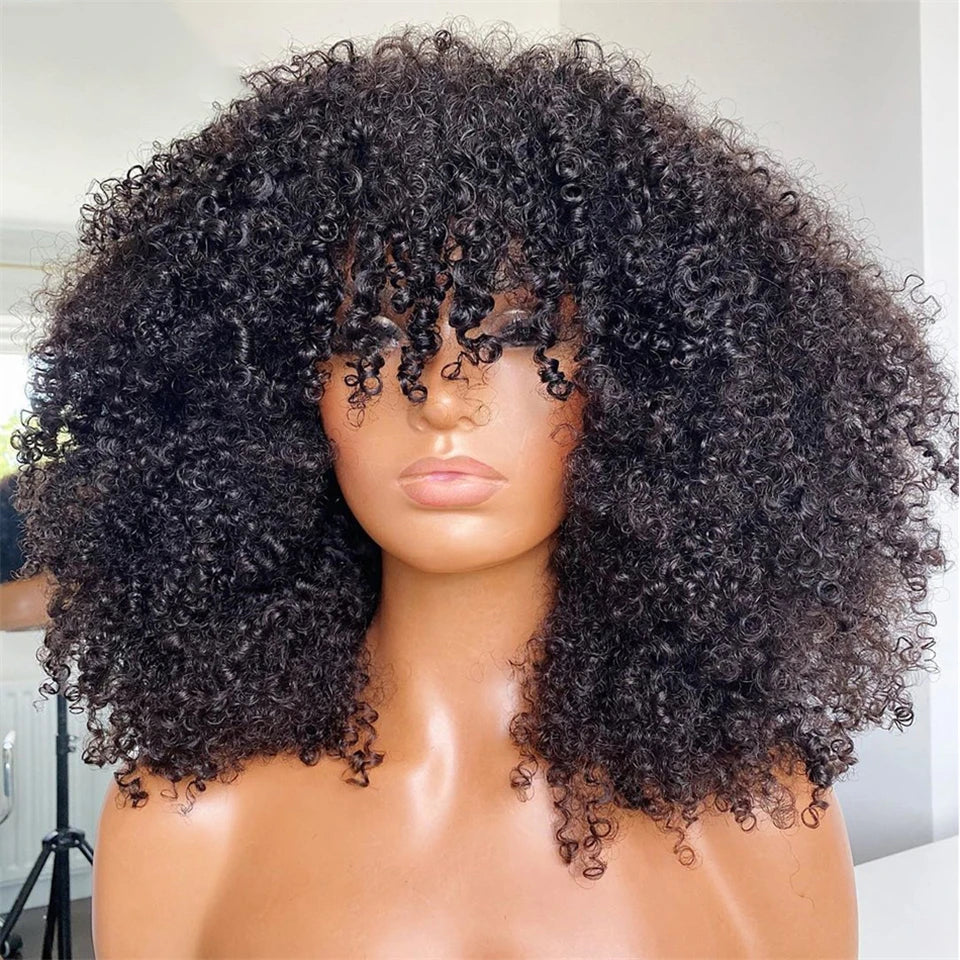 Afro Kinky Curly Wig Human Hair Short Pixie Curl Afro Kinky Curly Wig Natural And Soft4B 4C Brazilian Hair Wig Full Machine Made