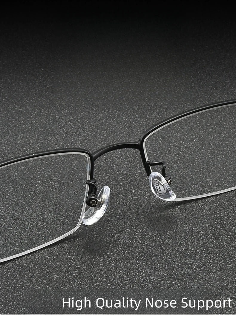 FIRADA Fashion Comfortable Glasses Retro Titanium Square Half Frame Eyewear Business Prescription Eyeglasses Frame Men 18001-C