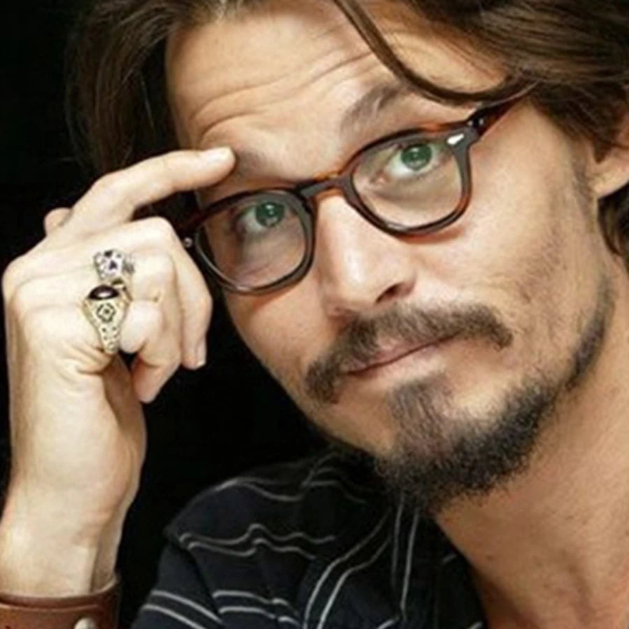 Optical Eyeglasses Frame Men Women Johnny Depp Vintage Glasses Computer Acetate Spectacle Frame For Male Clear Lens