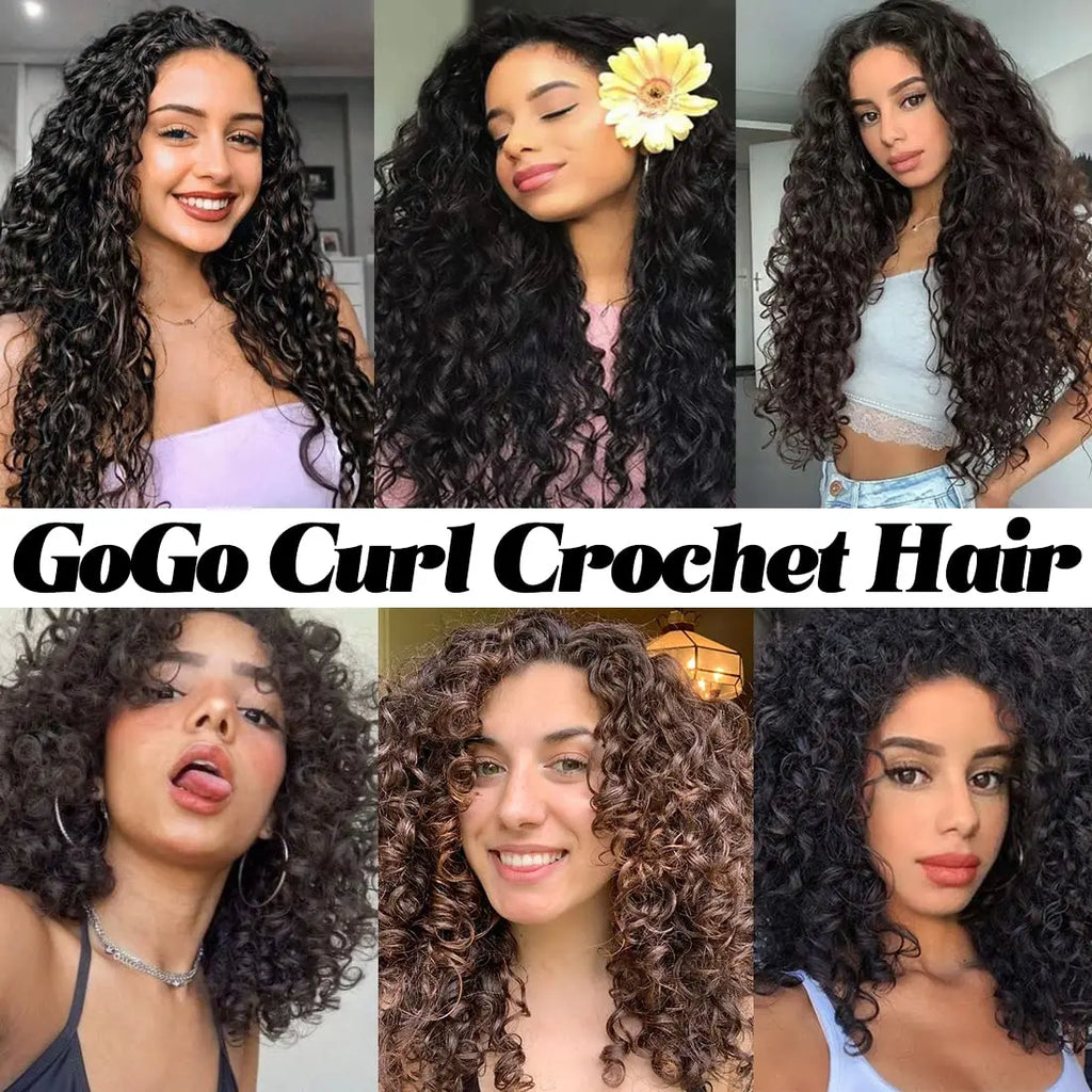 GoGo Curl Crochet Hair 10/18 Inch Short Curly Crochet Hair for Women Water Wave Beach Curl Deep Twist Crochet Braids Synthetic