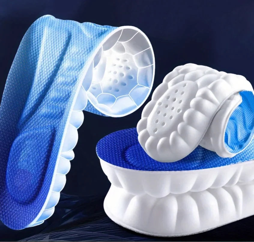 1Pair 4D Cloud Technologyt High Elasticity Sports Deodorant Insoles for Shoes Yellow PU Sole Breathe for Feet Men Running Insole