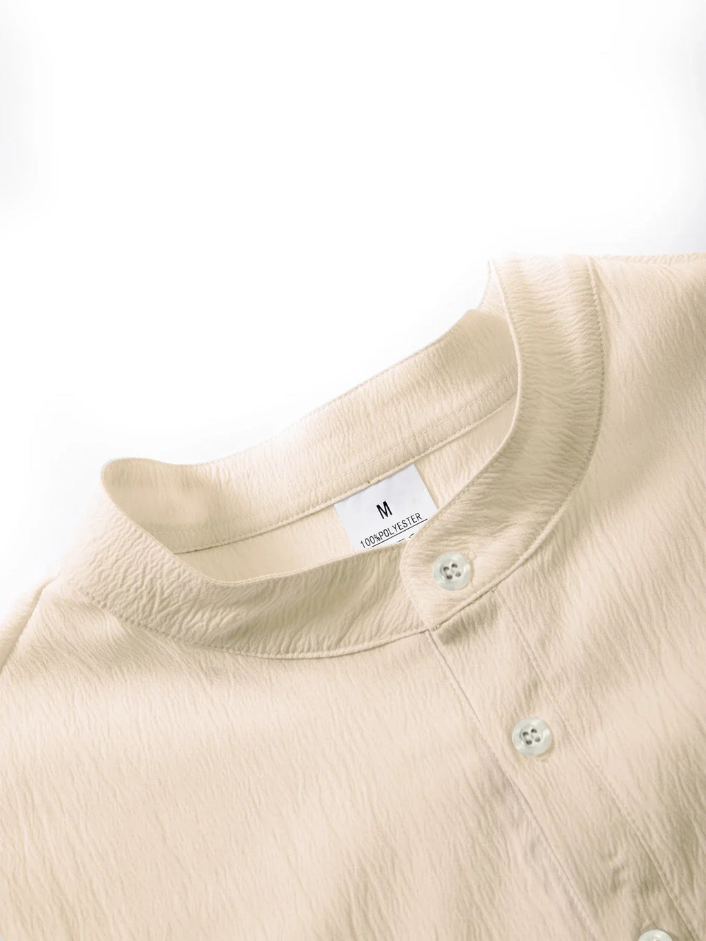 Men's Linen Shirt Summer 2025 Casual Short Sleeve Breathable Stand Collar Loose Fit Trendy Solid Color Youth Top with Pocket