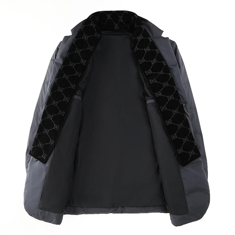 High Quality Men's Handsome down Jacket with Scarf Collar M-6XL Big plus Size for Middle-Aged Dad Fashionable Outerwear