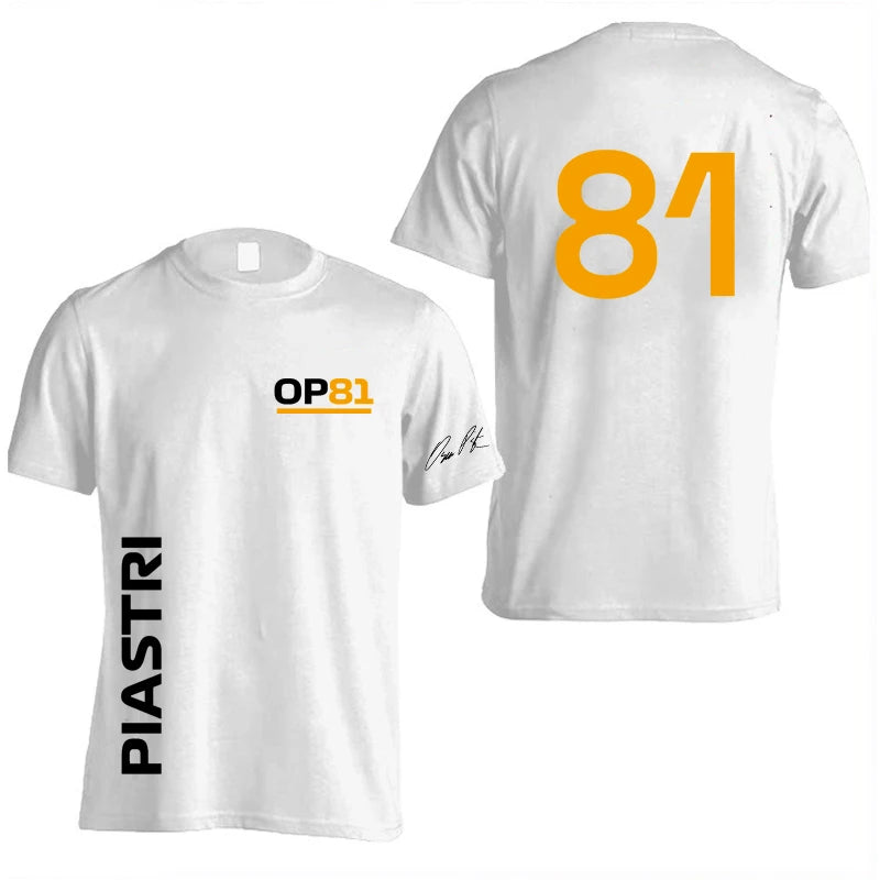 Oscar Piastri 81 Driver Logo Racing Team Men T-shirt Summer Short Sleeve Women Tee Shirts 100% Cotton Fashion Couple Clothes Top
