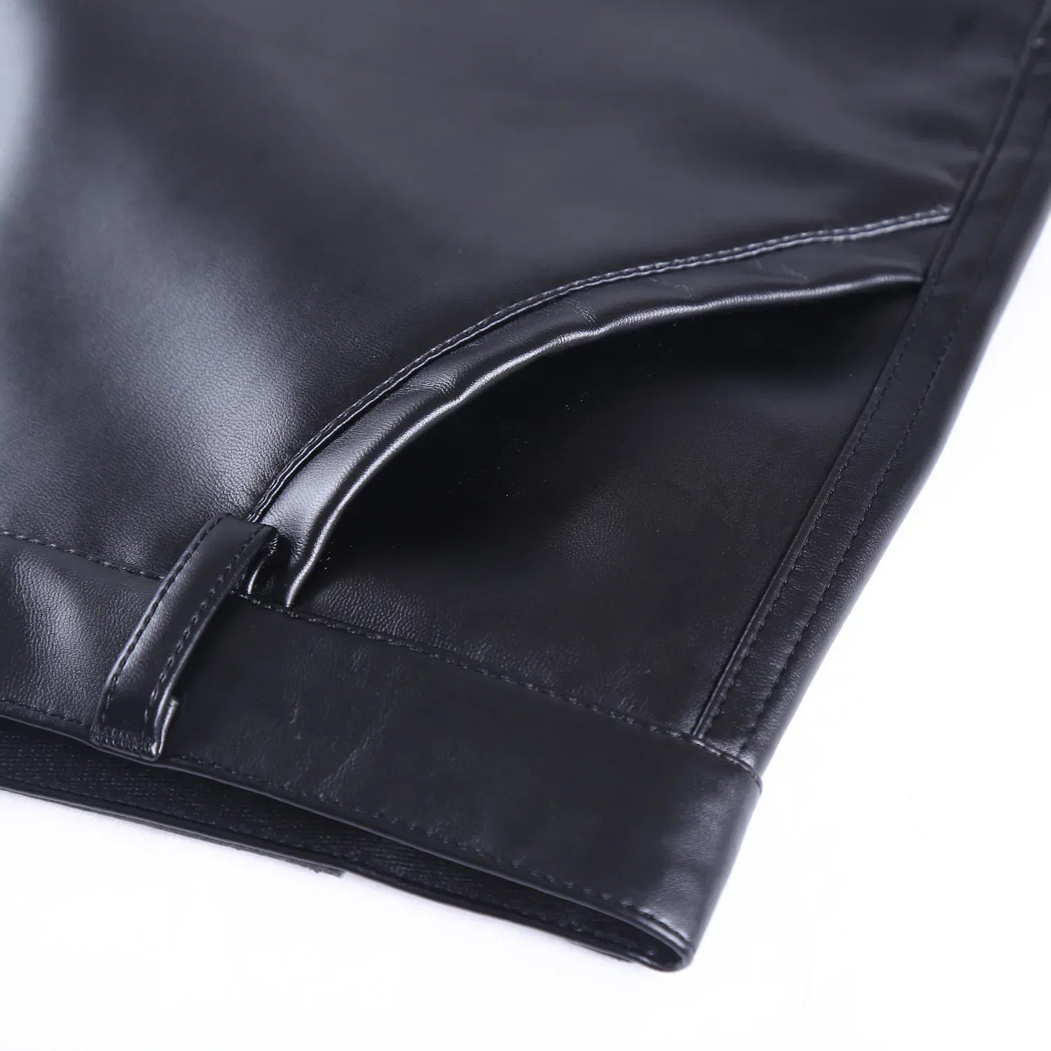 Autumn and Winter Slim Mens Leather Pants Tight Motorcycle Fashion Simple Hipster PU Leather Pants for Men