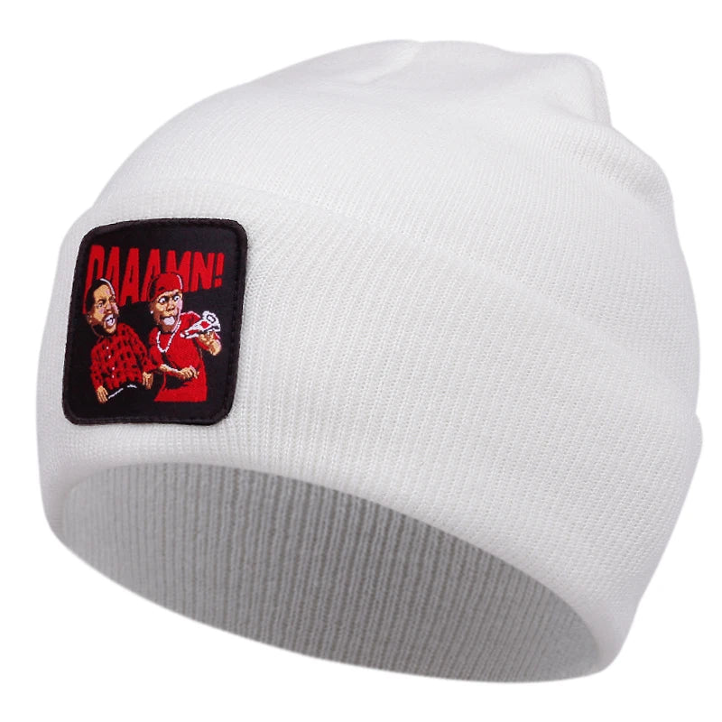 DAAAMN cartoon embroidered knitted hat for autumn and winter outdoor sports events Warm woolen hat hip-hop