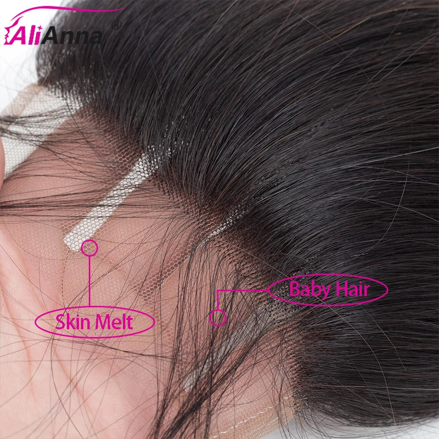 Straight Hair 13X4 Lace Frontal Skin Melt Transparent Lace Frontal 4X4 6X6 5x5 Lace Closure Remy Brazilian Hair Top Quality