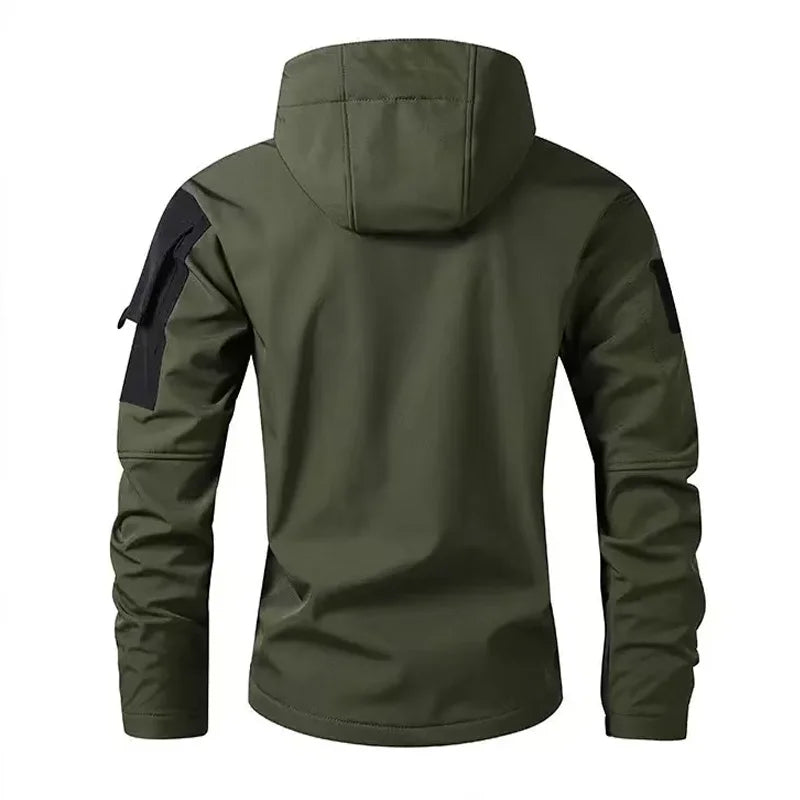 Men's Winter Autumn Warm Cargo Fleece Jackets Softshell Military Hoodie Windproof Outdoor Coats Hiking Camping Climbing Tactical