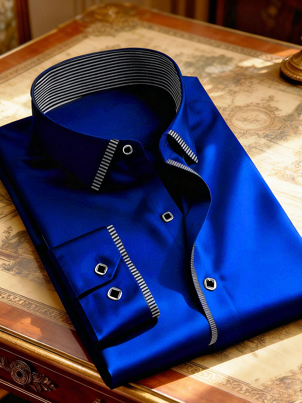 2025 New Men Patchwork Shirt Fashion Dress Tuxedo Long Sleeve Smart Casual Four Season Man Micro Elastic Shirts