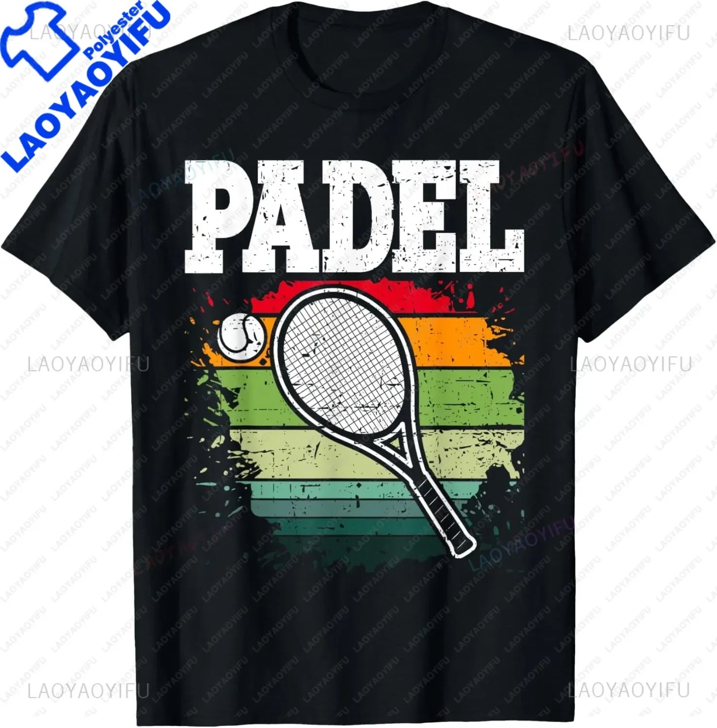 Padel Paddle Tennis Racquet Ball Vintage Colors T-Shirt  Casual Sports Street Couple Clothes  Streetwear  Mens T Shirts