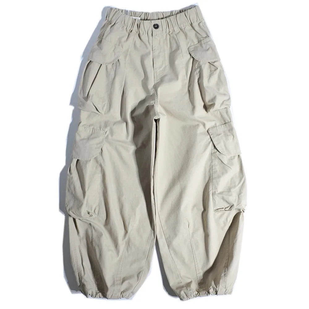 Heavyweight Wide Leg Workwear Trousers CityBoy Hong Kong Style Multi-Pocket Loose Straight Casual Shape Men's Pants