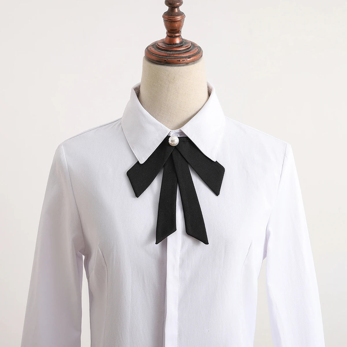 Customized Large Bead Decoration Bow, Detachable Shirt Collar, Personalized and Versatile Fake Collar