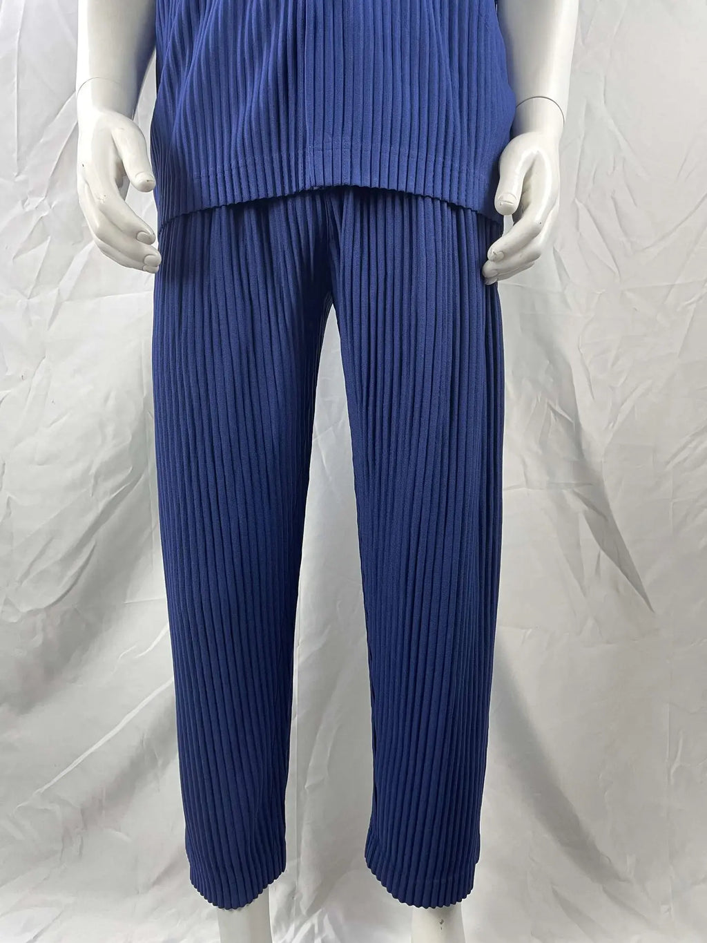 Pleats Pleated Commuter Pants Men's 2024 Autumn New Draped Elastic Trousers Casual Japanese Men Solid Color Nine Minute Pants