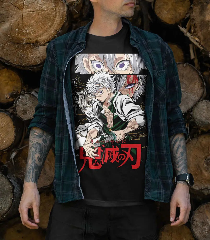 Sanemi Shinazugawa T-shirt wind hashira Demon Slayer Horror anime Gift shirt 310