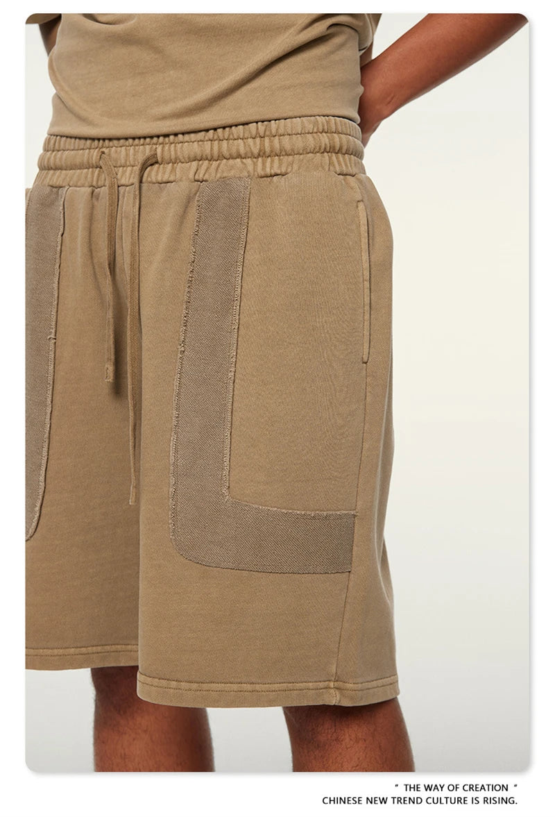 ZODF New 2024 Summer Men Washed Cotton Shorts Unisex Casual Loose 350gsm Comfortable Short Pants Brand Bottoms HY0792
