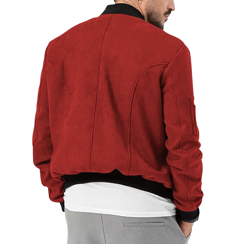 24  Autumn/Winter Suede Men's Button Cardigan Jacket Casual American