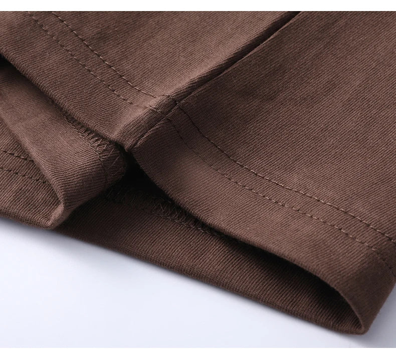 100% pure cotton short sleeved men's round neck T-shirt summer new high-end fashion youth couple loose casual breathable top