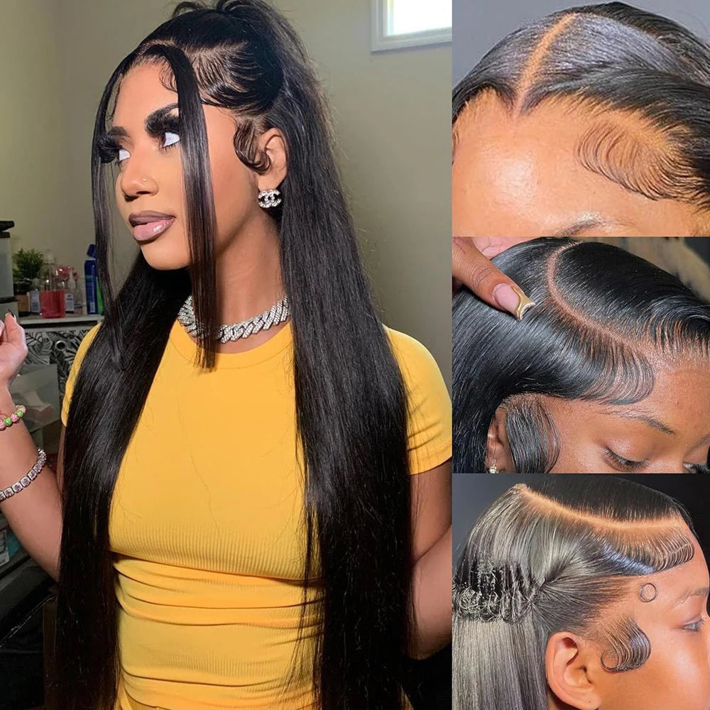 13x6 Lace Front Human Hair Wigs 30 Inch Straight Human Hair Wigs Transparent Brazilian Wigs Human Hair For Women Pre Plucked