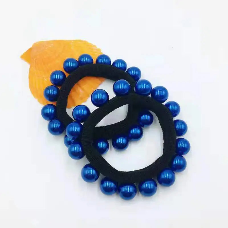 1PC Fashion Girl Elastic Hair Band Pearl Black Hair Rope Elegance Women Hair Accessories Rubber Band Ponytail Holder Tie Gum