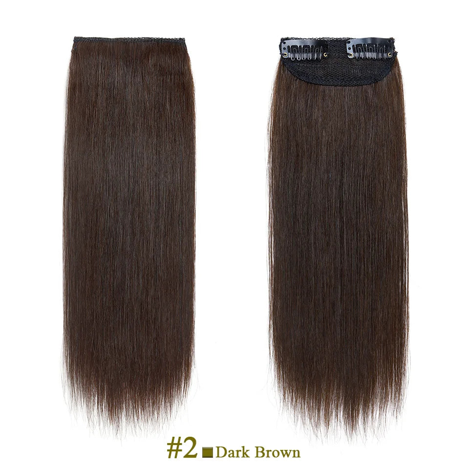 S-noilte 1pc Straight Clip in Hair Extensions Human Hair Side Head 8inch 12inch Black Brown Women Fake Hairpiece Platinum Blonde