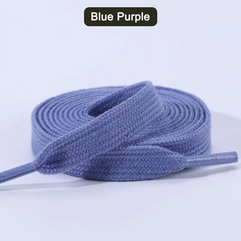 1 Pair Flat Shoelaces for Sneakers Classic Canvas Sports Shoe Laces Women Men Shoelace Solid Double Cotton Shoestrings for AF1