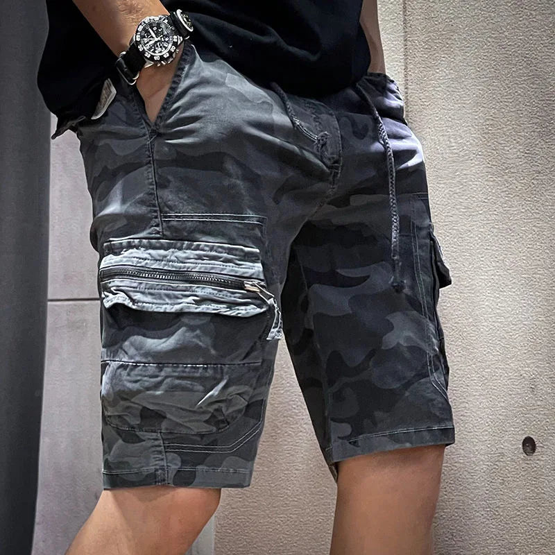 2024 New Summer Men Cotton Cargo Camouflage Shorts Men Clothing Casual Breeche Bermuda Beach Jogger Shorts Male Hot Dropshipping