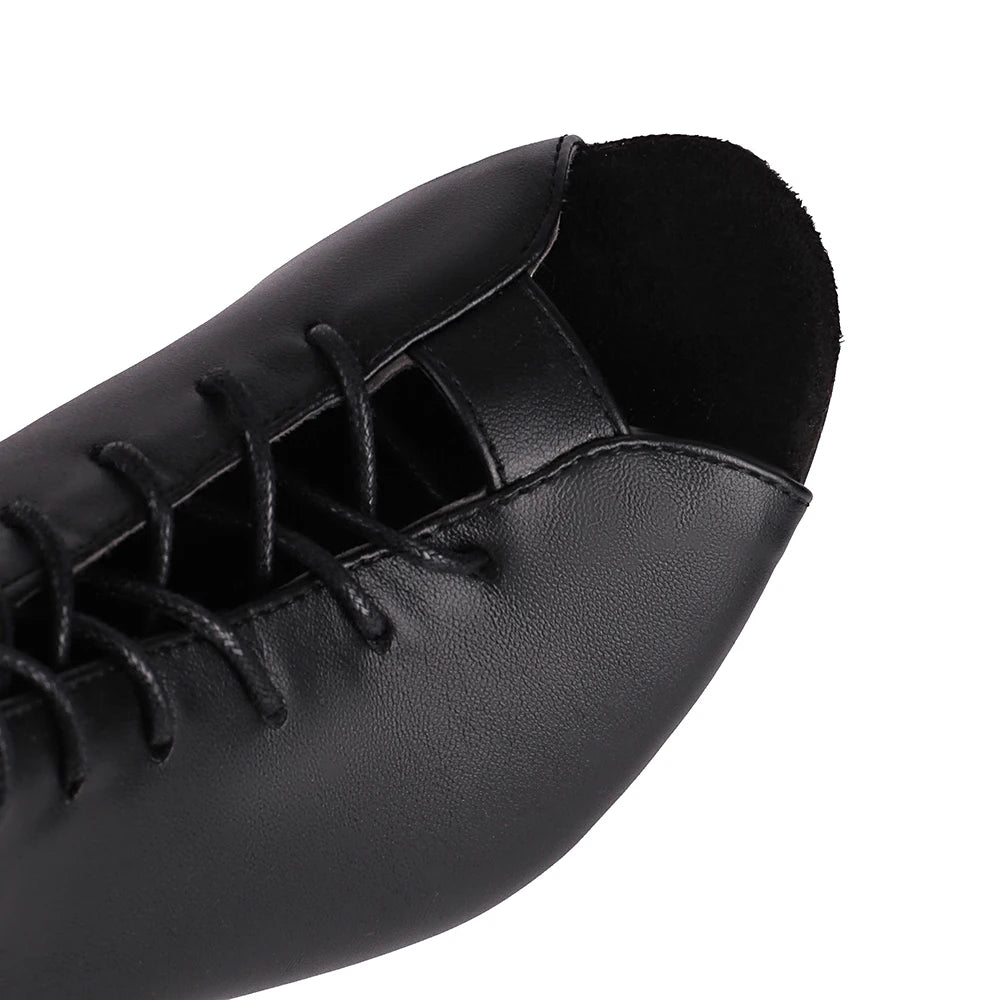 Fashion Party Women's Dance Shoes Sexy Thin High Heels Open Toe Cool Boot Summer Latin Jazz Ballroom Cross Straps Thigh Boots