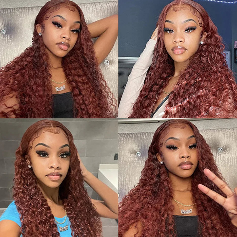 HairUGo Brazilian Kinky Curly Hair Bundles 27# Brown Remy 1/2/3 Kinky Curly Human Hair Weave Hair Extensions Blonde Hair Weaving
