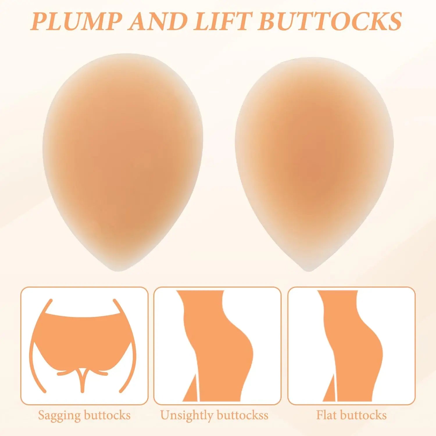 1PCS Silicone Hip Sticker False Hip Width Pad Non-marking Hip Simulation Self-adhesive To Improve The Depression on Both Sides