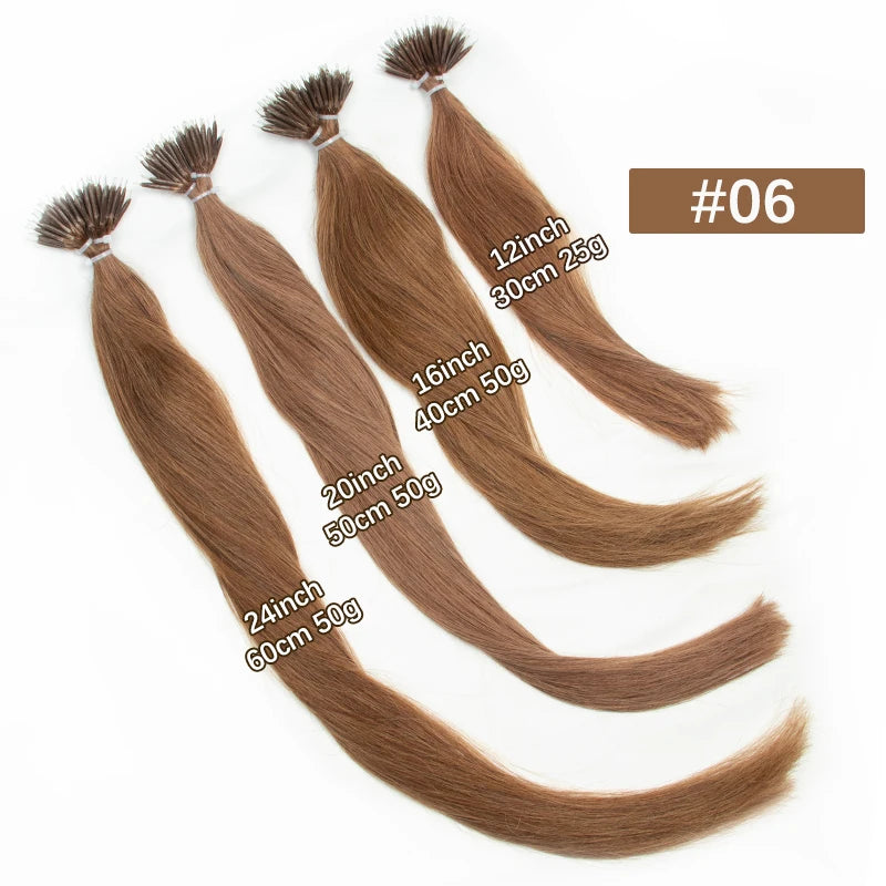 BOYMIA Nano Hair Extensions Human Hair Natural Straight for women Invisible Add Length and Volume 12-22inch 30G Free Nano Bead