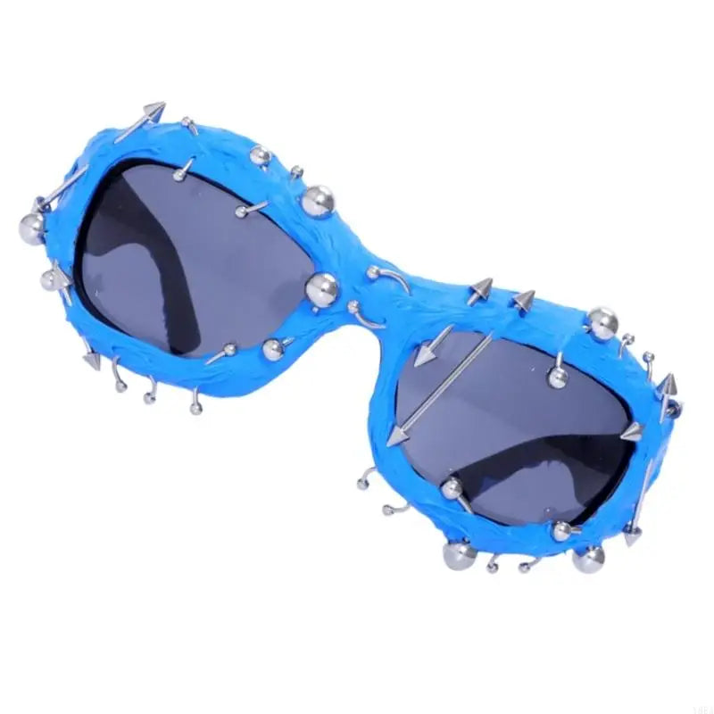 Y88A Cool Hiphop Dancing Sunglasses With Rivet Frame For Various Occasion Everyday Use and Punk Eye Glasses for Night Event
