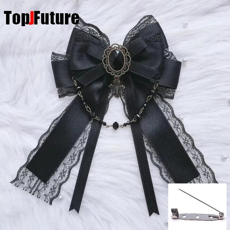 “Castle Night“ Gothic Women Subculture Punk Y2K girl Harajuku dark Bow Hairpin Hair clip Edge clamp Hair accessories headband