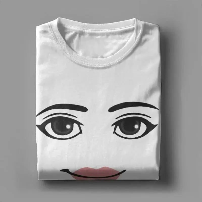Novelty Robloxs Face Game Meme Graphic T Shirts Men Women Fashion Short Sleeve T-shirts Unisex High Quality Tops
