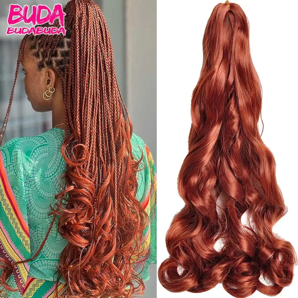 French Curls Braiding Hair Extensions 24Inch Synthetic Curl Hair Loose Wave Spiral Curl Crochet Hair Braids For Black Women