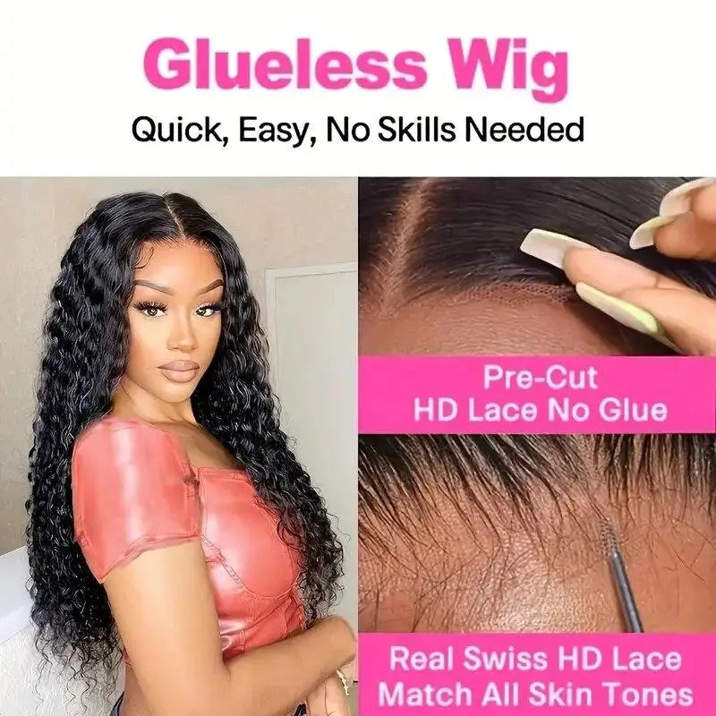 Curly Lace Front Wig Human Hair 13x4 13x6 Deep Wave Lace Frontal Wig 6x4 5x5 Glueless Transparent Pre Cut Lace Wigs 210 Density