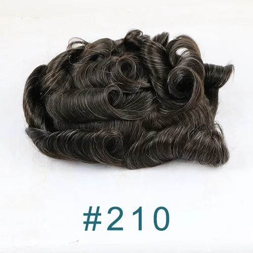 Undetected 0.02mm Thin Skin Natural Hairline Human Hair Men Toupee Black Gray Brown Blonde Male Hair Light Capillary Prosthesis