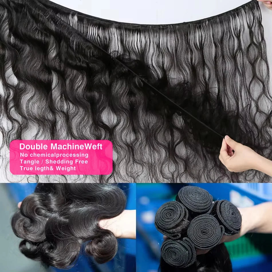Body Wave 30 32 Inch Brazilian Remy 100% Human Hair Bundles   Brazilian Water Wave Human Hair Extensions 2 3 4 Bundles Deal